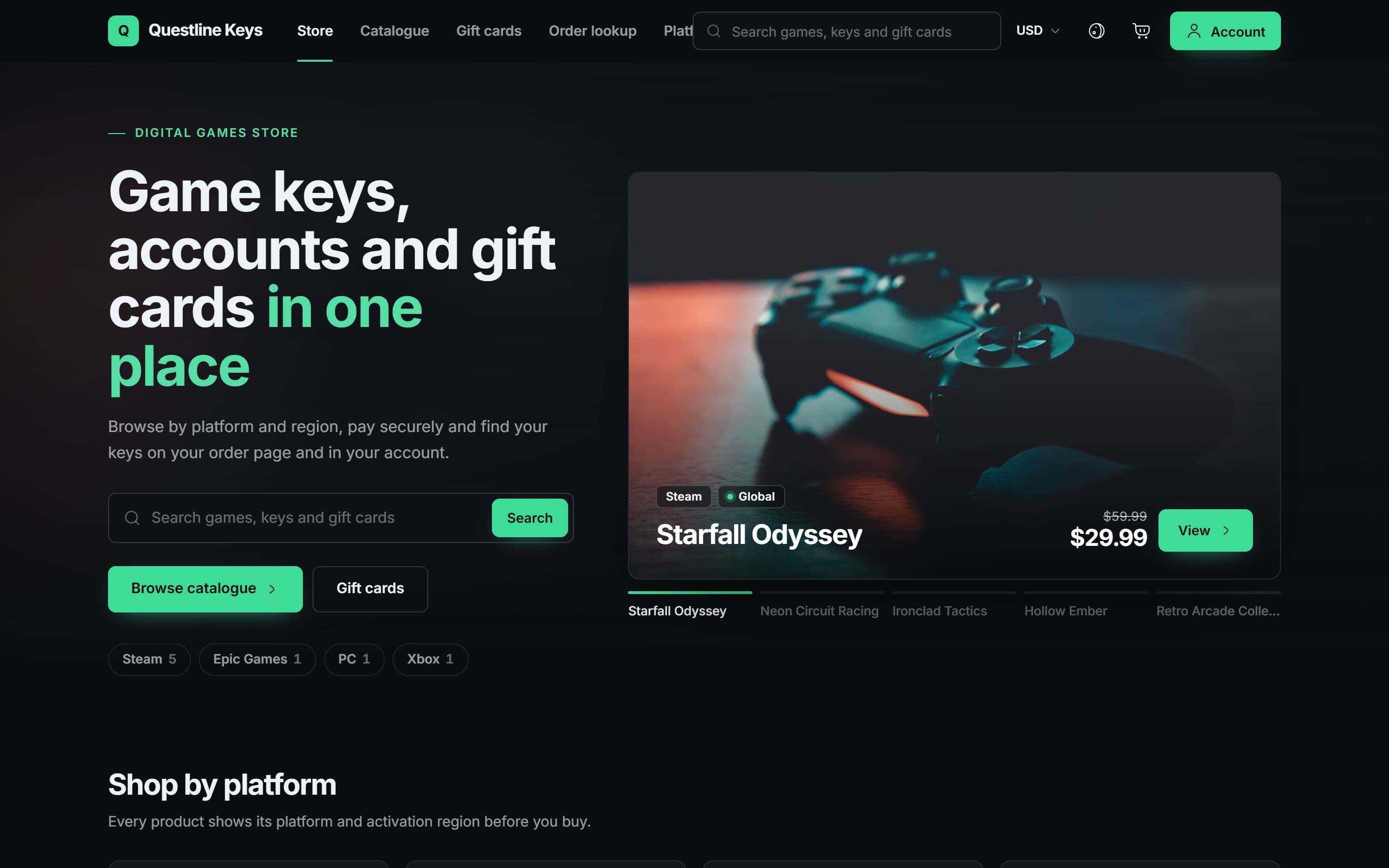 Keystone theme storefront