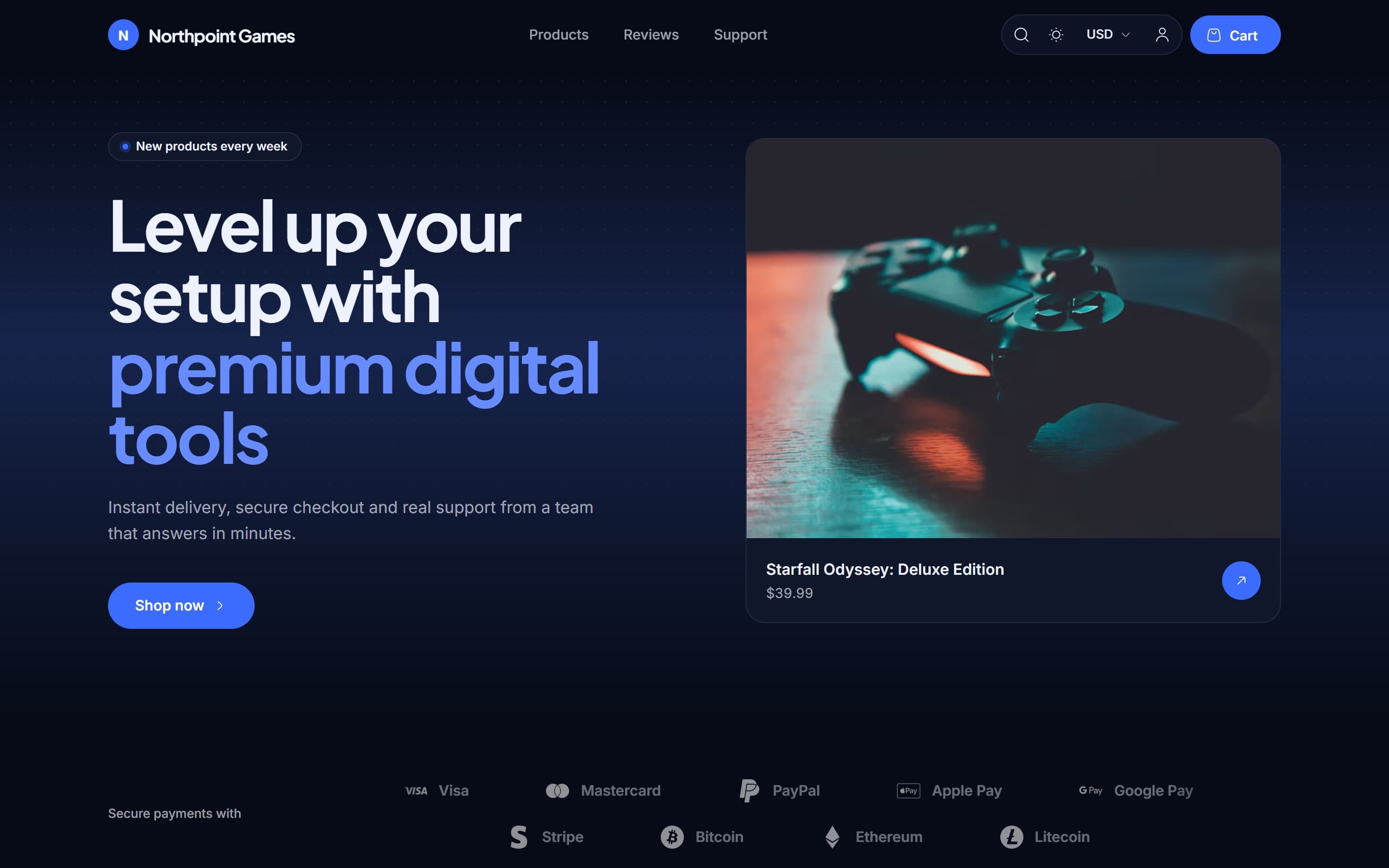 Vanguard theme storefront