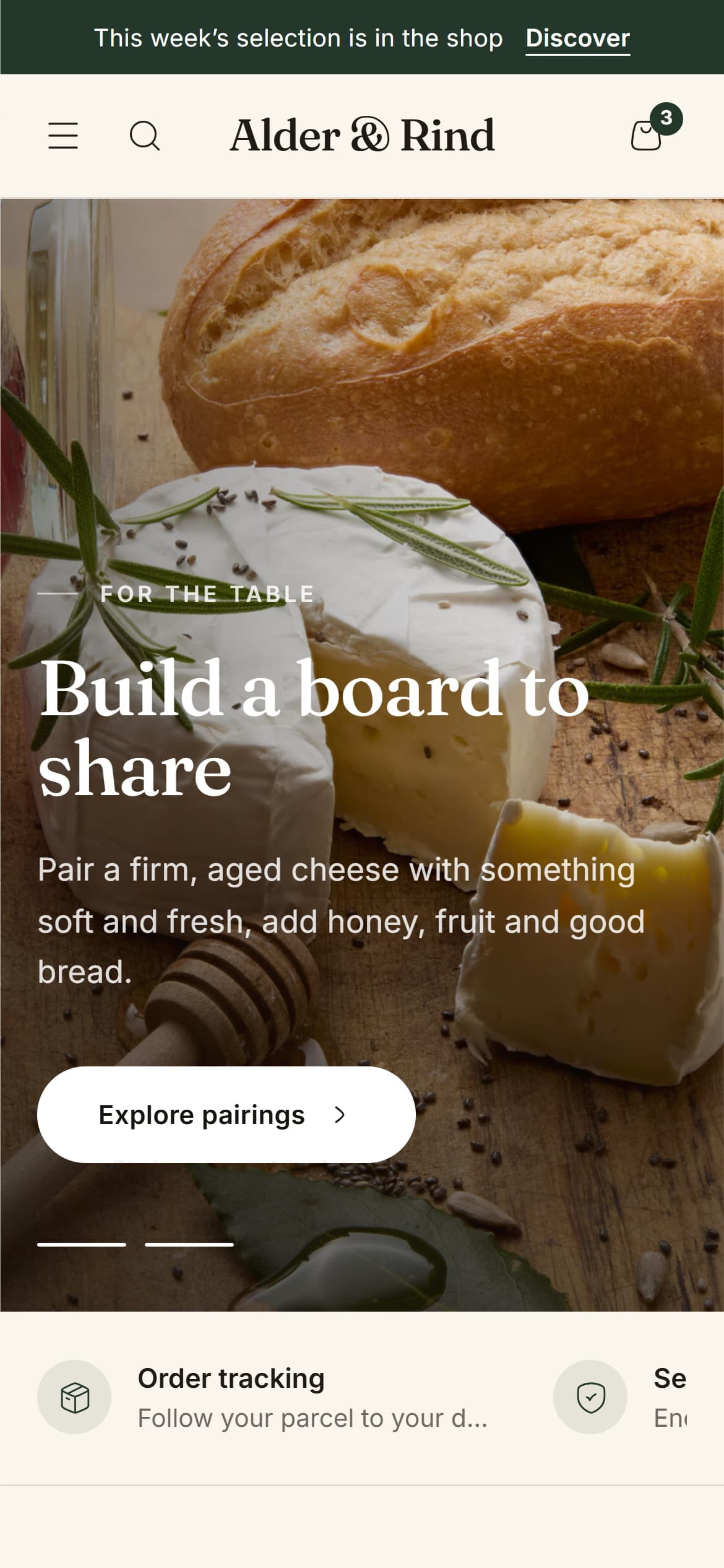 Creamery store theme, home page