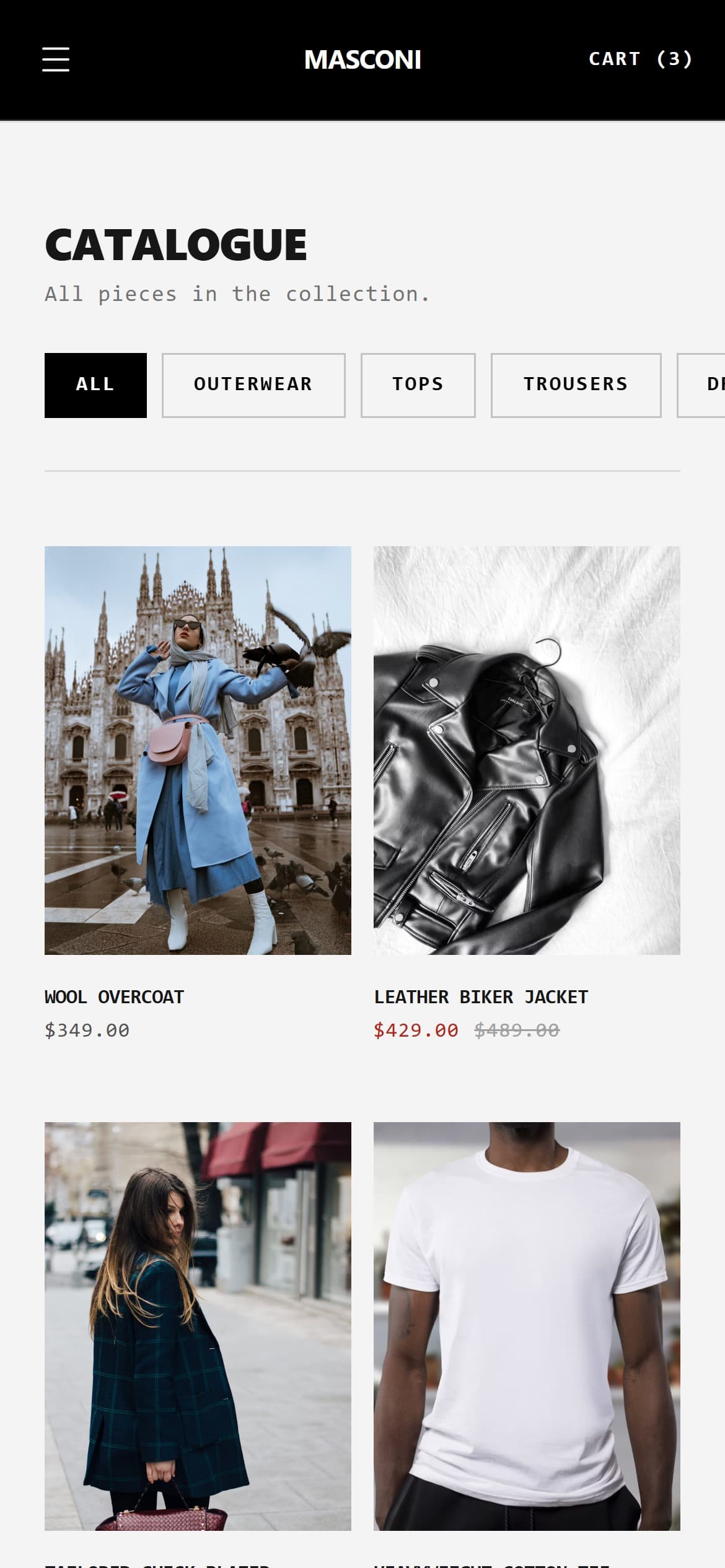 Masconi catalogue page on a phone