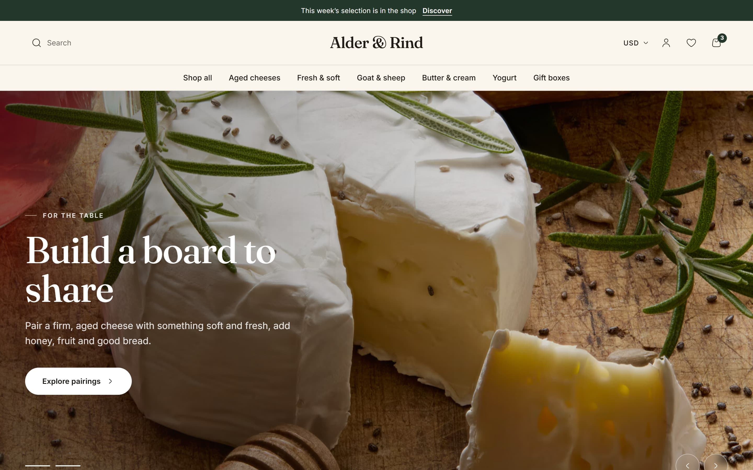 Creamery theme storefront