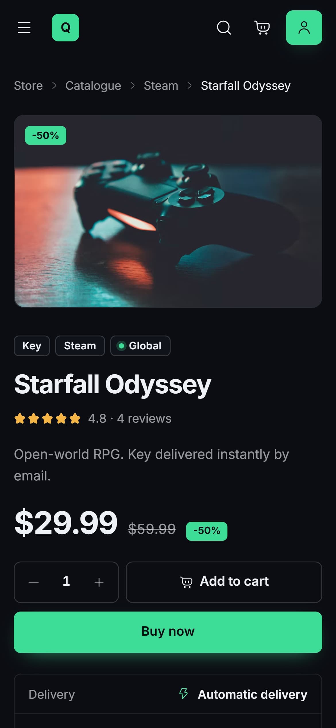 Keystone product page on a phone